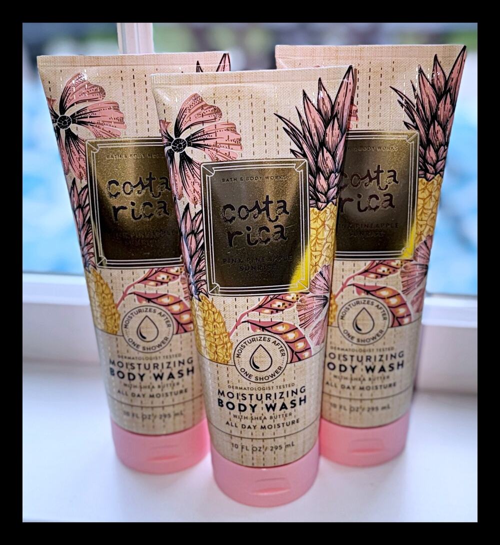 Bath & Body Works Costa Rica 10 fl oz Moisturizing Body Wash Creamy Lather x3